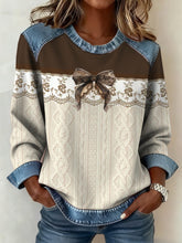 Sweat texturé col en jean pour femme